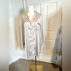 Stars Above Satin Striped Sleep Shirt - Size M